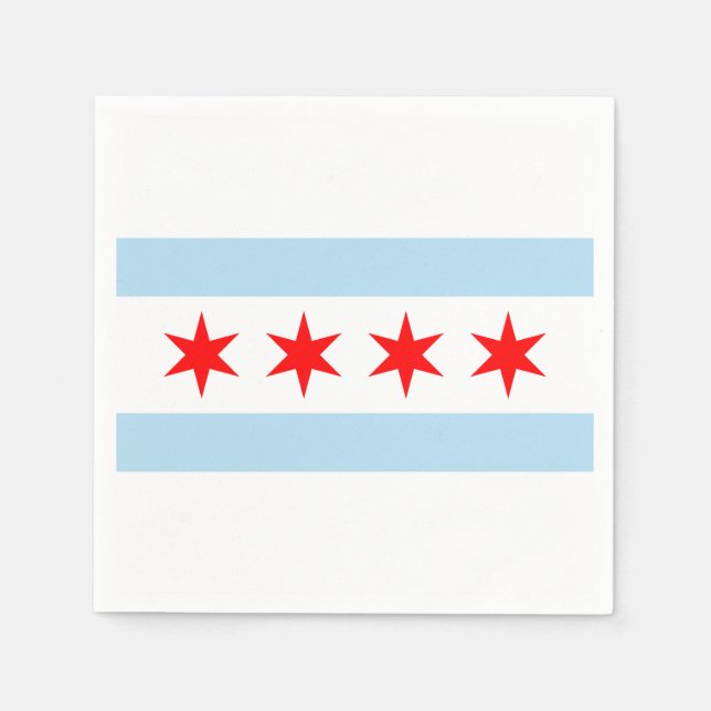 Servilleta De Papel Bandera de Chicago, Illinois (Anverso)