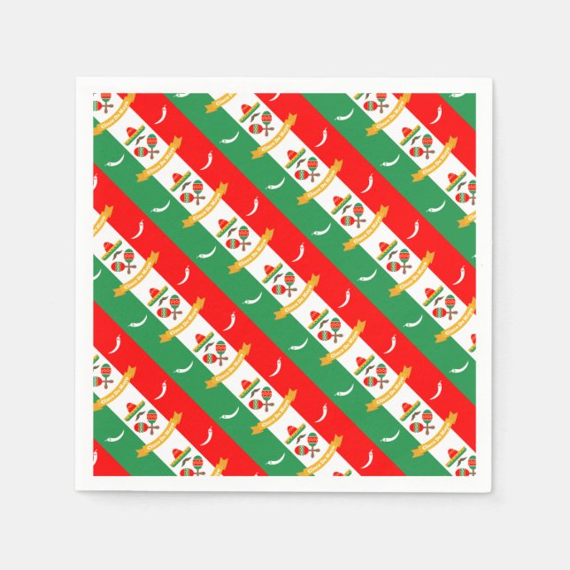 Servilleta De Papel Bandera de Cinco De Mayo (Anverso)