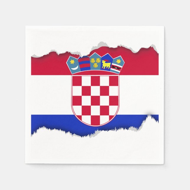 Servilleta De Papel Bandera de Croacia (Anverso)