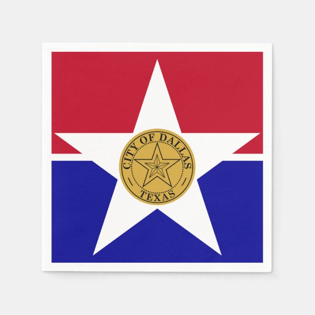 Servilleta De Papel Bandera de Dallas, Texas Napkins (Anverso)