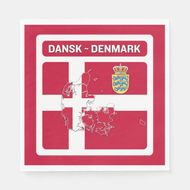 Servilleta De Papel Bandera de Dansk Dinamarca (Anverso)
