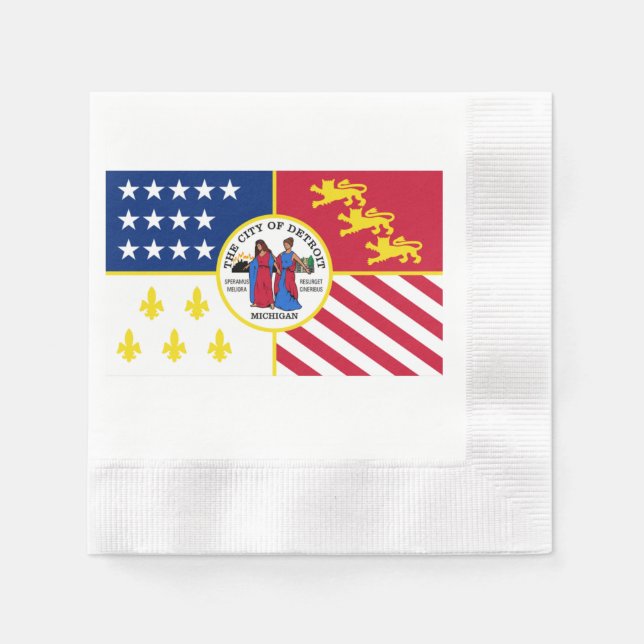 Servilleta De Papel Bandera de Detroit (Anverso)