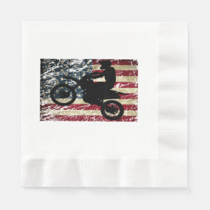 Servilleta De Papel Bandera de Dirt Bike Estados Unidos Camiseta Motoc