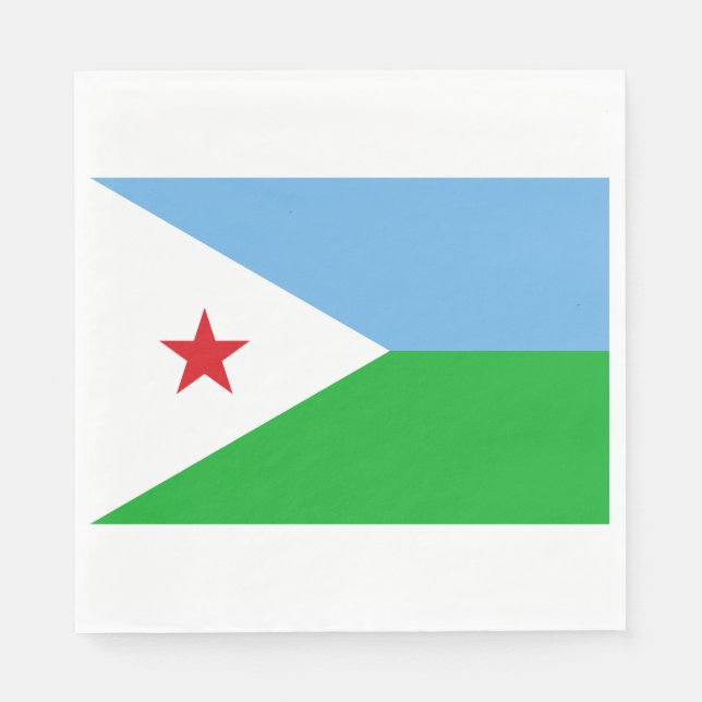 Servilleta De Papel Bandera de Djibouti (Nación Africana) (Anverso)