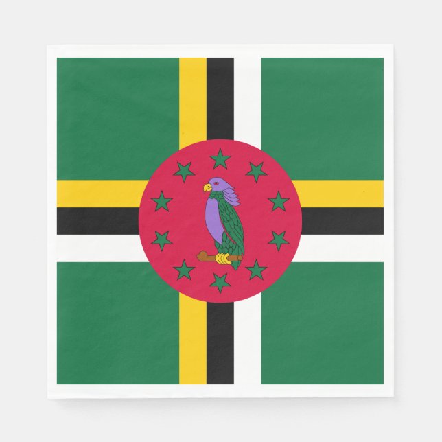 Servilleta De Papel Bandera de Dominica (Anverso)