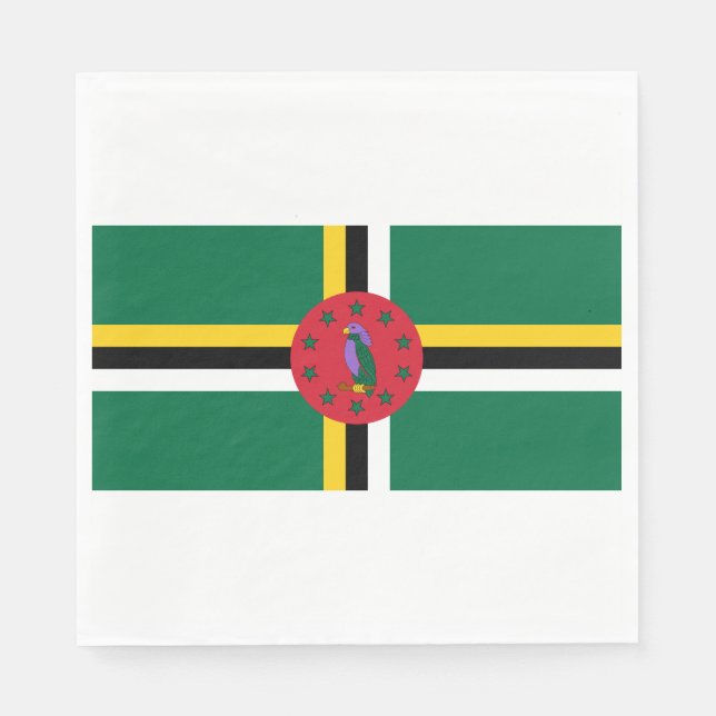 Servilleta De Papel Bandera de Dominica (Anverso)