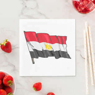 Servilleta De Papel Bandera de Egipto con estilo desgastado a mano
