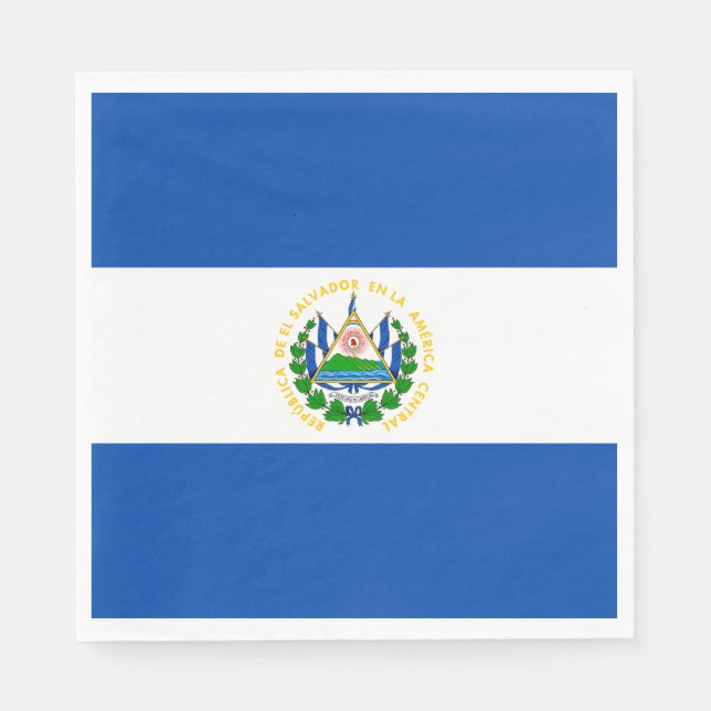 Servilleta De Papel Bandera de El Salvador (Anverso)