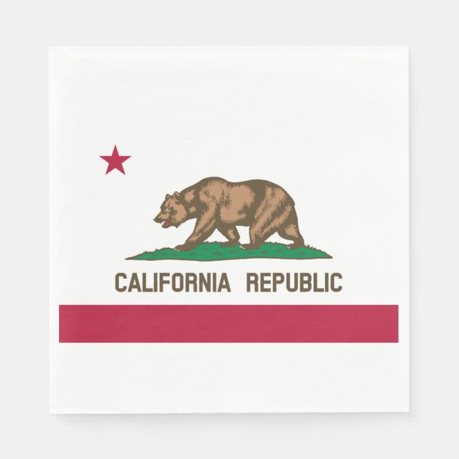 Servilleta De Papel Bandera de estado de California (Anverso)