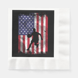 Servilleta De Papel Bandera de Estados Unidos Baloncesto Vintage Patri