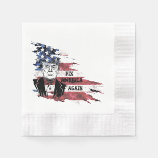 Servilleta De Papel Bandera de Estados Unidos. Donald Trump.
