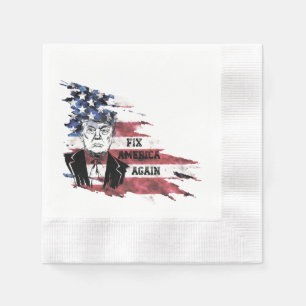 Servilleta De Papel Bandera de Estados Unidos. Donald Trump.