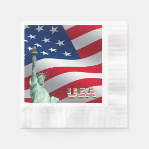 Servilleta De Papel Bandera de Estados Unidos - Estatua Libertad