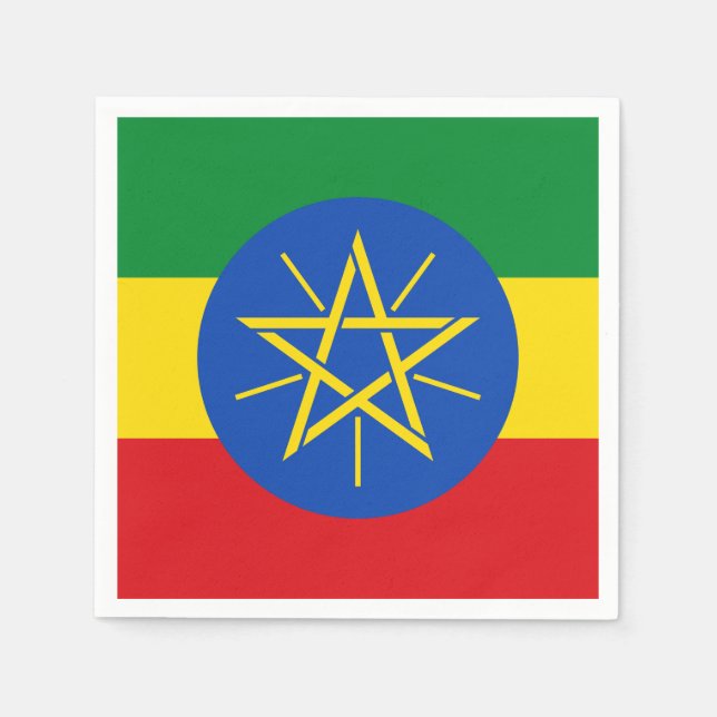 Servilleta De Papel Bandera de Etiopía (Anverso)