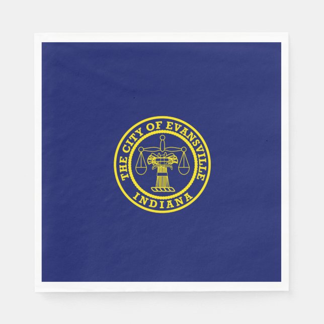 Servilleta De Papel Bandera de Evansville (Indiana) (Anverso)