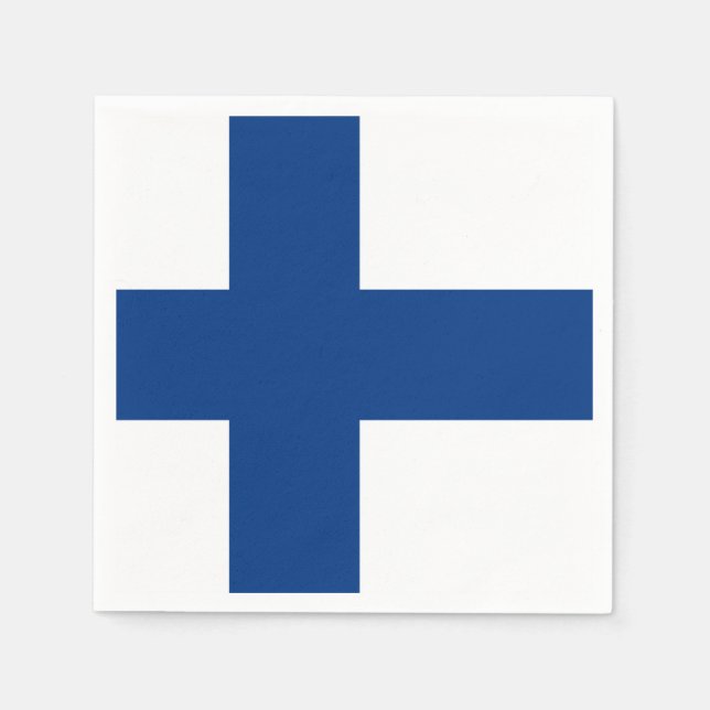 Servilleta De Papel Bandera de Finlandia (Anverso)