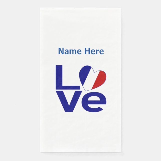 Servilleta De Papel Bandera de Francia Rosa Personalizada  (Anverso)