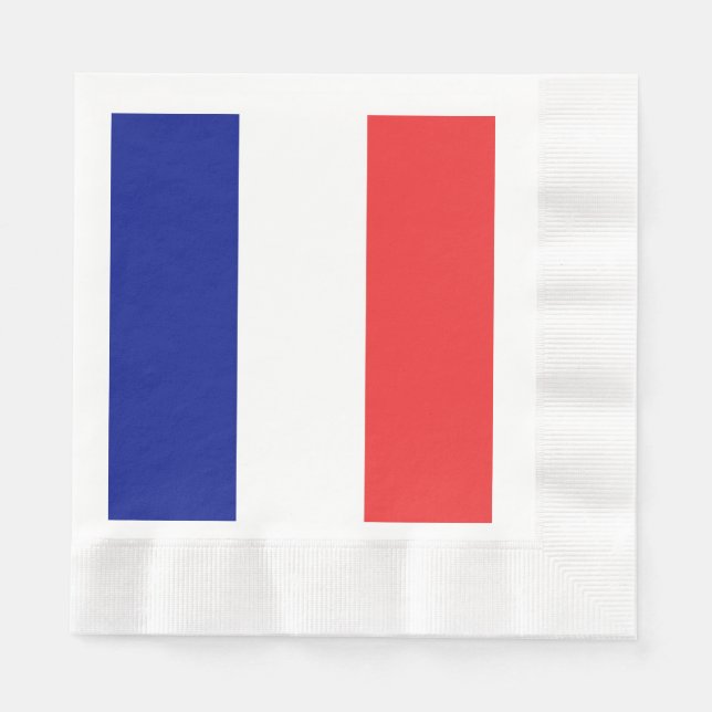 Servilleta De Papel Bandera de Francia Tricolore Francés (Anverso)