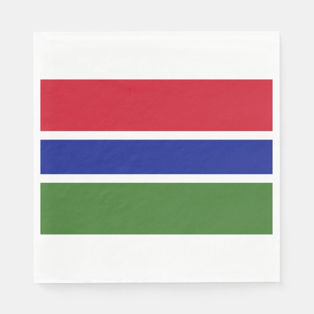 Servilleta De Papel Bandera de Gambia (Anverso)