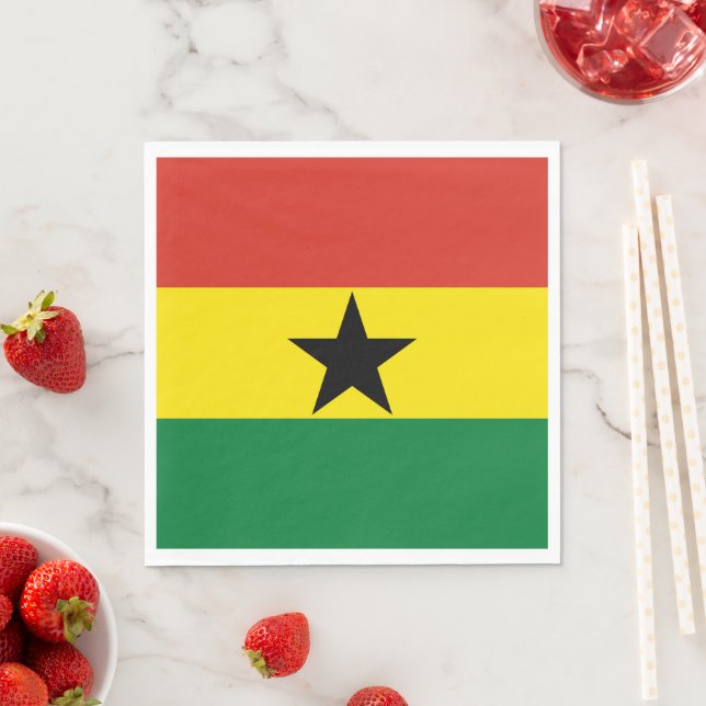 Servilleta De Papel Bandera de Ghana (In situ)
