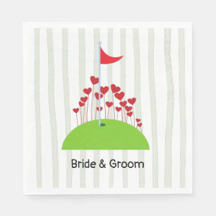 Servilleta De Papel Bandera de golf con mucho amor boda de golf de cor