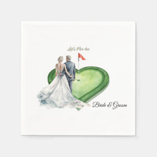 Servilleta De Papel Bandera de golf en forma de corazón para boda