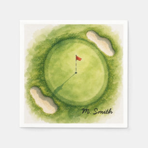 Servilleta De Papel Bandera de golf está en el green de putting con tu