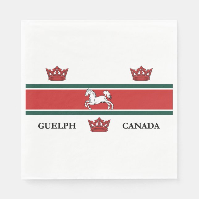 Servilleta De Papel Bandera de Guelph (Ontario, Canadá) (Anverso)