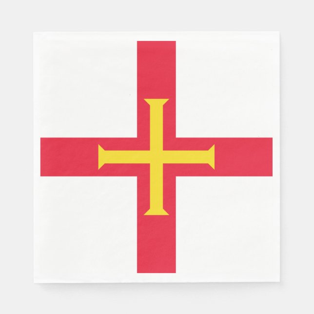 Servilleta De Papel Bandera de Guernsey (Anverso)