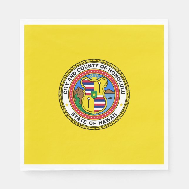 Servilleta De Papel Bandera de Honolulu (Hawái) (Anverso)