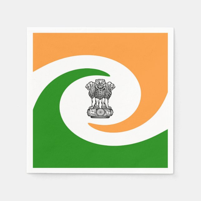 Servilleta De Papel Bandera de India (Anverso)