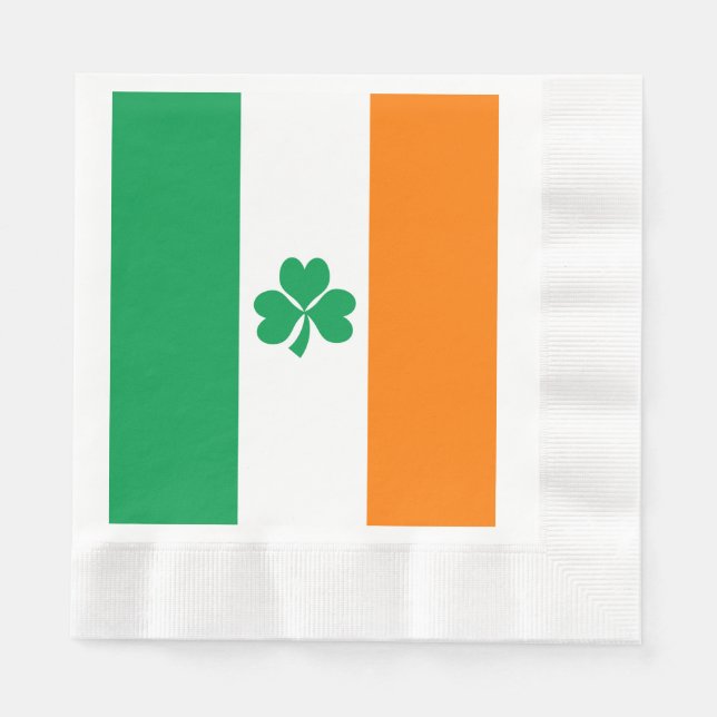 Servilleta De Papel Bandera de Irlanda Shamrock (Anverso)