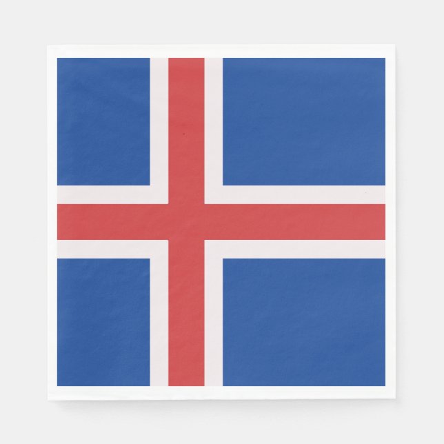 Servilleta De Papel Bandera de Islandia (Anverso)