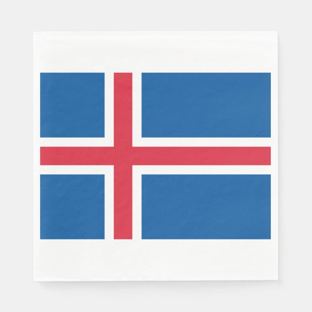 Servilleta De Papel Bandera de Islandia (Anverso)