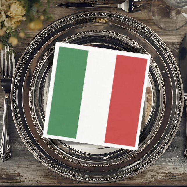 Servilleta De Papel Bandera de Italia - Italiano  (Flag of Italy Napkin for Italian Dinner Parties and Celebrations)