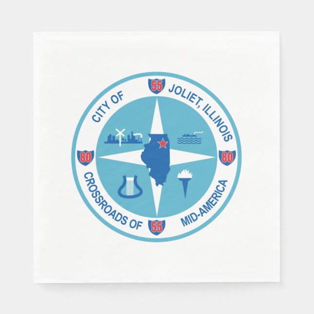 Servilleta De Papel Bandera de Joliet (Illinois) (Anverso)