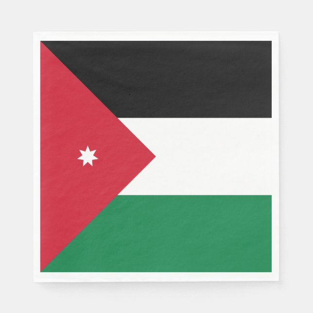 Servilleta De Papel Bandera de Jordania (Anverso)