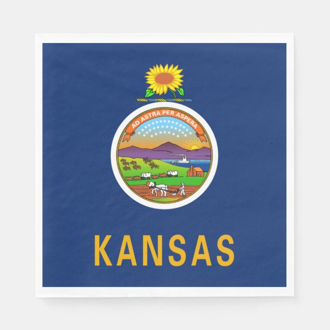Servilleta De Papel Bandera de Kansas (Anverso)