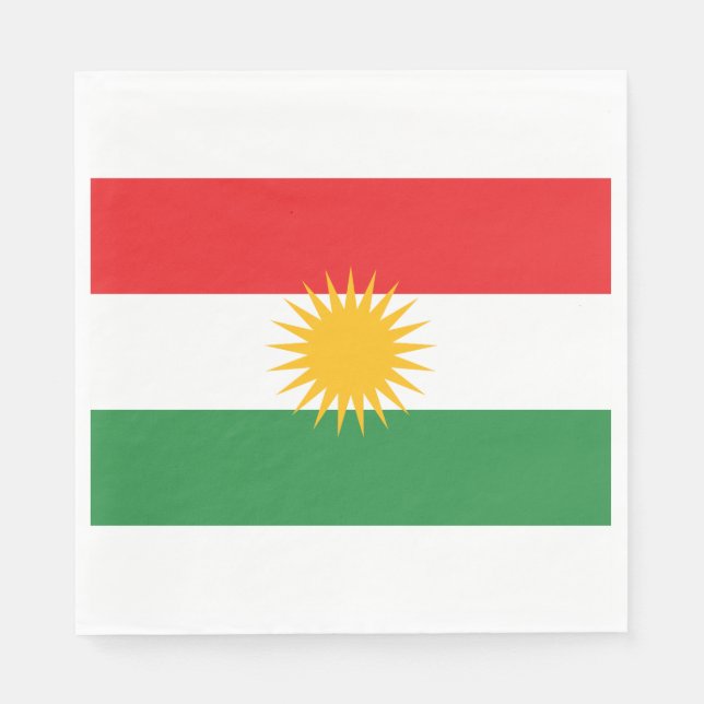 Servilleta De Papel Bandera de Kurdistán (Anverso)