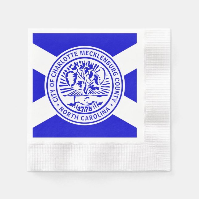 Servilleta De Papel Bandera de la ciudad de Charlotte (Anverso)