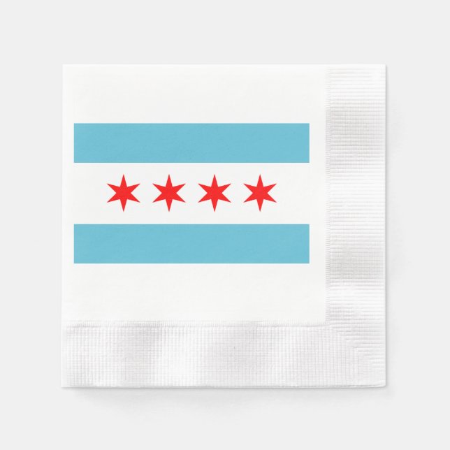 Servilleta De Papel Bandera de la ciudad de Chicago (Anverso)