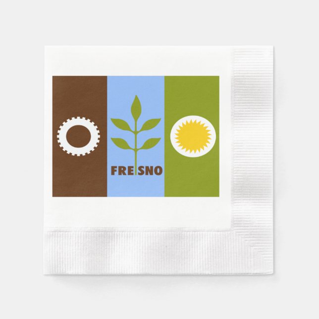 Servilleta De Papel Bandera de la ciudad de Fresno (Anverso)