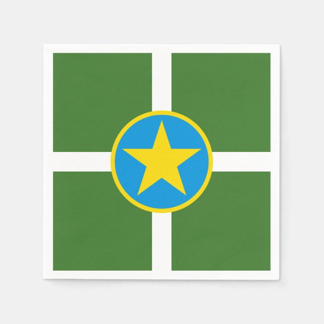 Servilleta De Papel Bandera de la ciudad de Jackson, servilletas de Mi (Anverso)