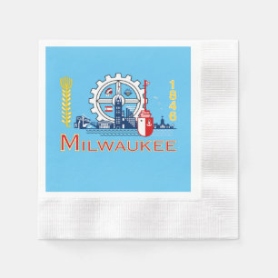Servilleta De Papel Bandera de la ciudad de Milwaukee