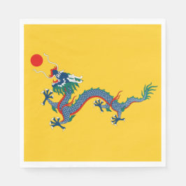 Servilleta De Papel Bandera de la dinastía Qing china (dragón chino) (