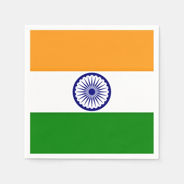 Servilleta De Papel Bandera de la India (Anverso)