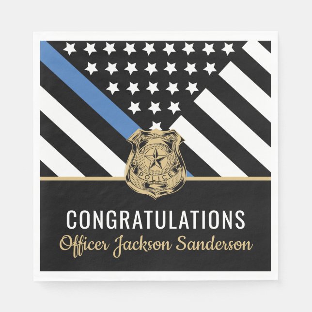 Servilleta De Papel Bandera de la Línea Azul de la policía: Retiro (Anverso)