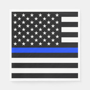 Servilleta De Papel Bandera de la policía de la delgada línea azul