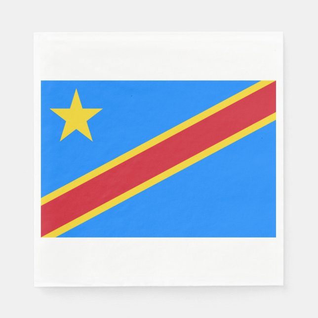 Servilleta De Papel Bandera de la RDC (República Democrática del Congo (Anverso)