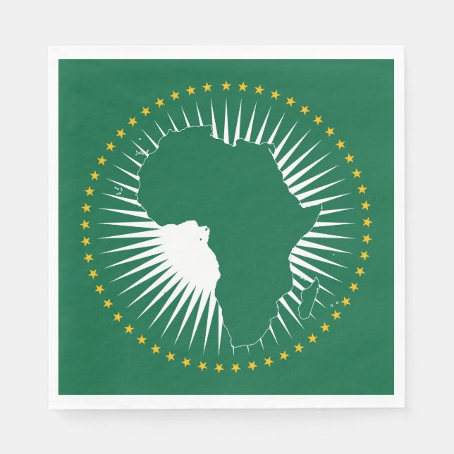 Servilleta De Papel Bandera de la Unión Africana (África) (Panafrica) (Anverso)